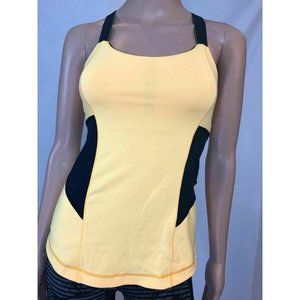 Lululemon Athletica Women's Top Tank  Built in Bra Yellow & Black Activewear 4